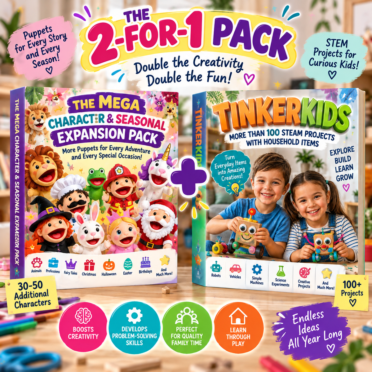 The 2-for-1 Pack: Mega Character & Seasonal Expansion Pack + Tinkerkids